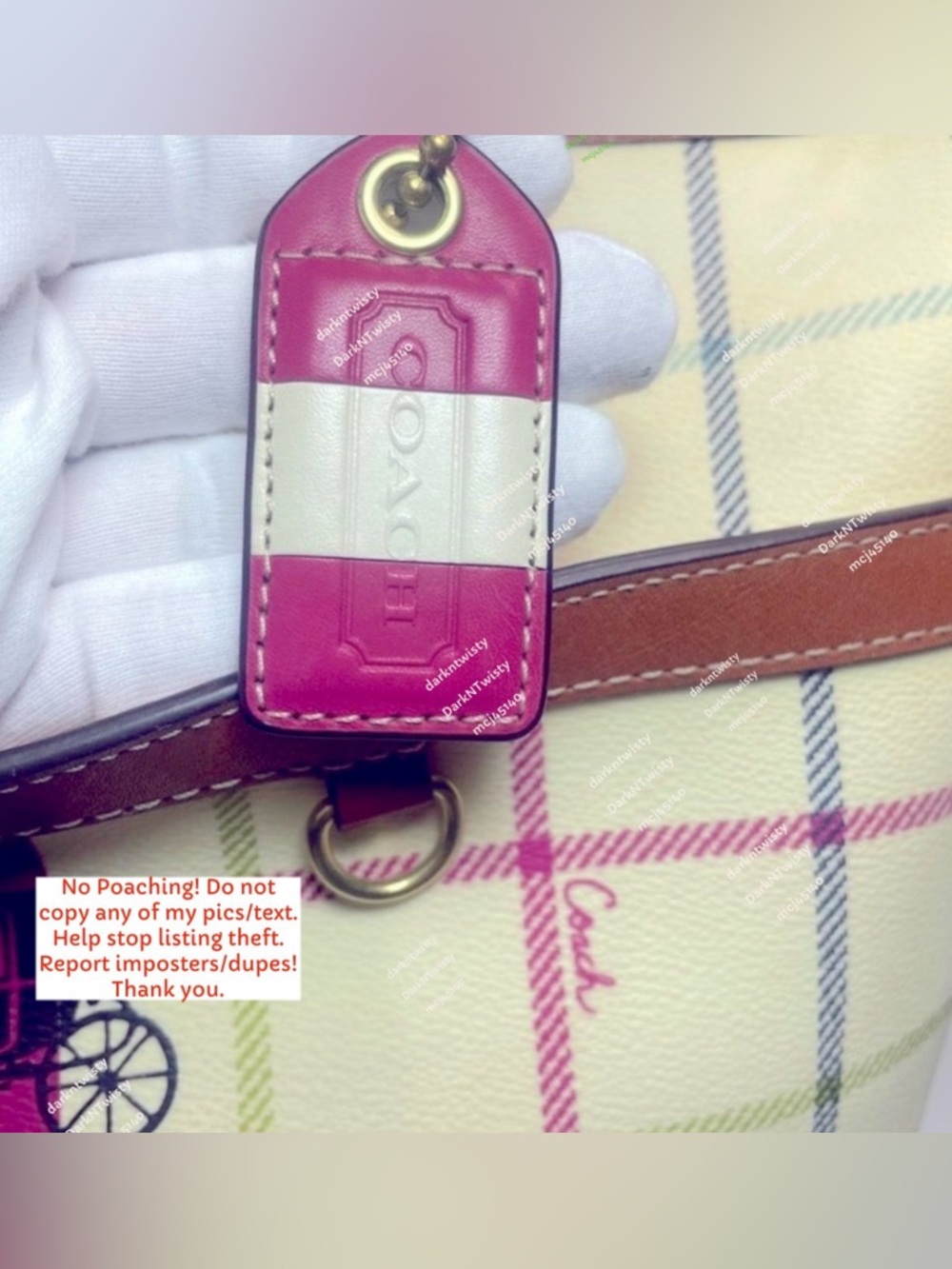 GREAT GIFT!! RARE Coach 3 piece Tote, cosmetic bag, change purse set PRICE FIRM - Picture 12 of 15